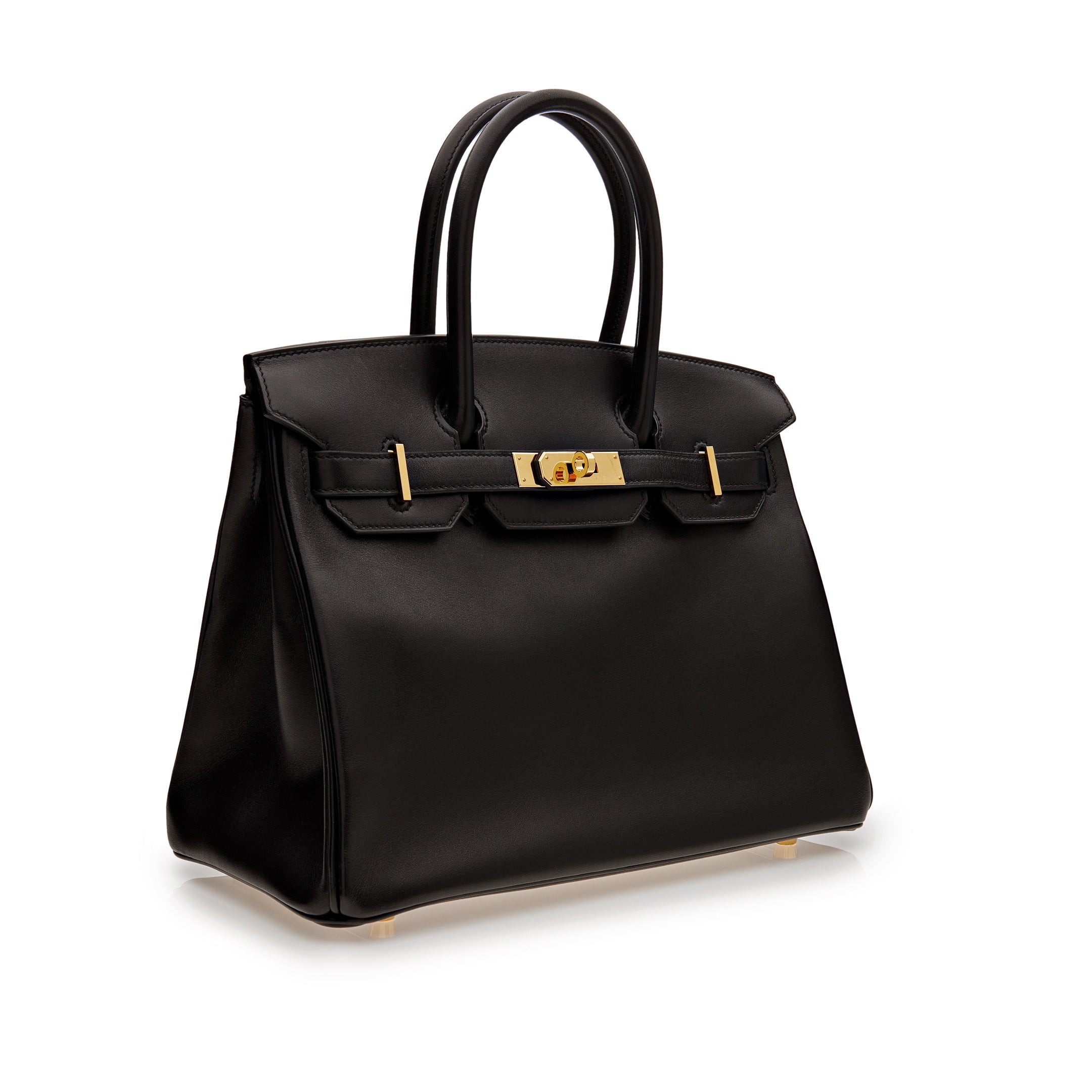 HRMS Birkin 30 Black Box Leather Gold Hardware - sneakerhillcom