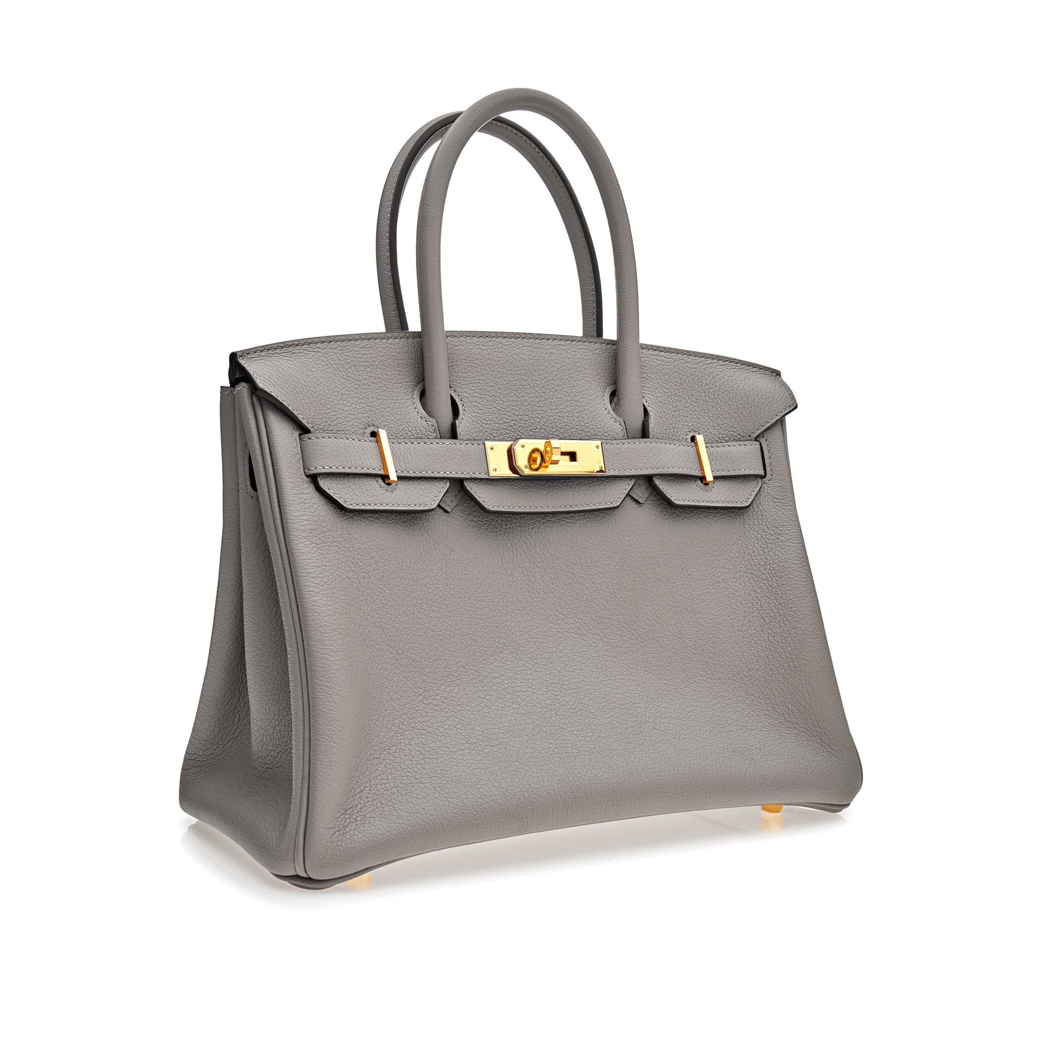 HMS Birkin 30 Gris Togo Leather Gold Hardware - sneakerhillcom