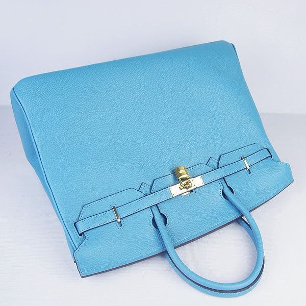 Birkin 35cm Togo Leather Handbags 6099 Light Blue Golden Kilta bags