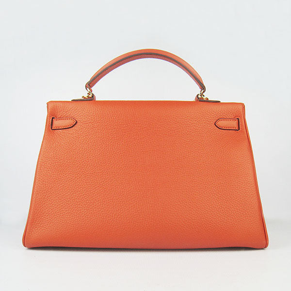 Kelly 35cm Togo Leather Handbag Orange/Golden Kilta bags