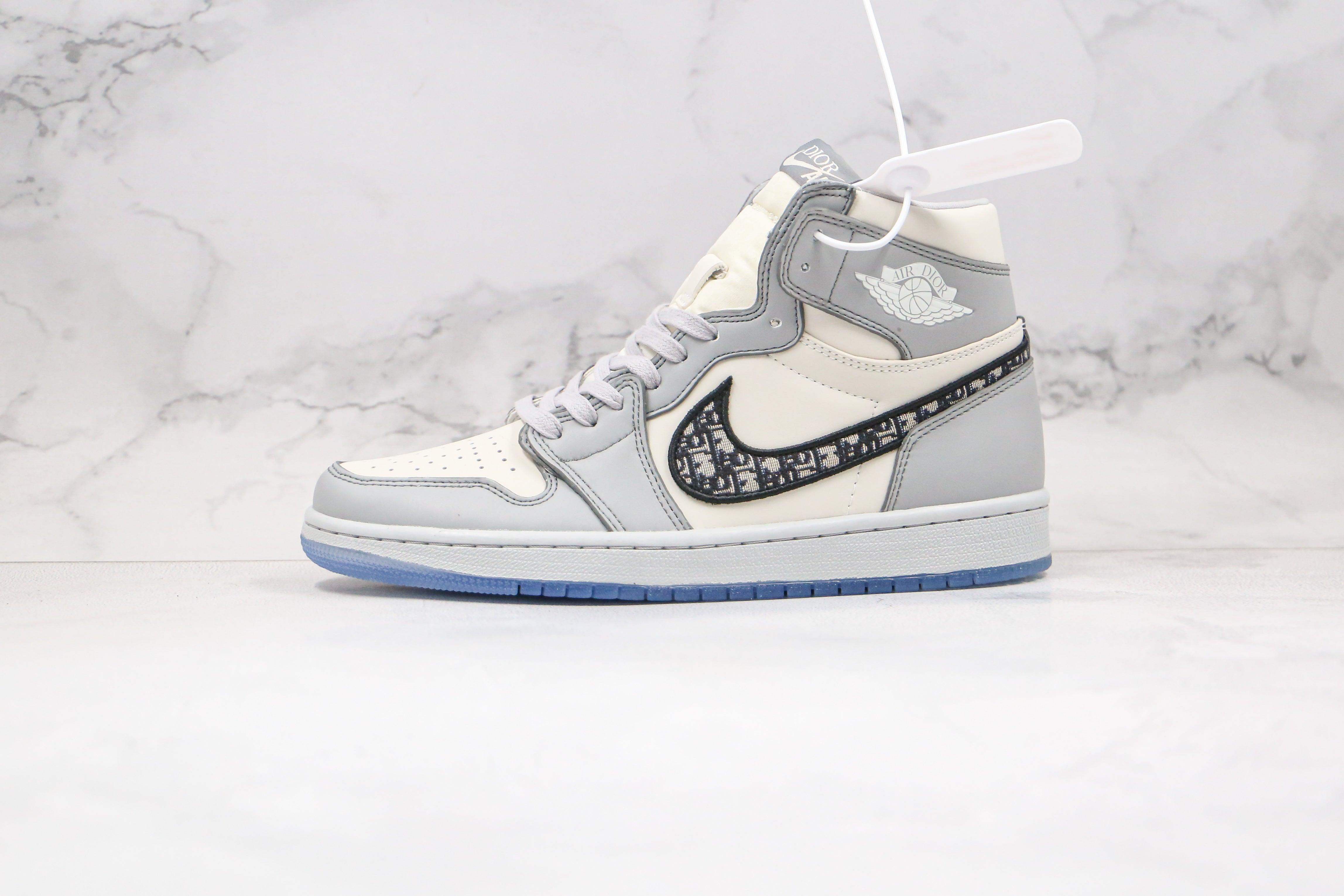 Custom Dior x Air Jordan 1 High OG "Grey"AJ1 High Q luxurysteps