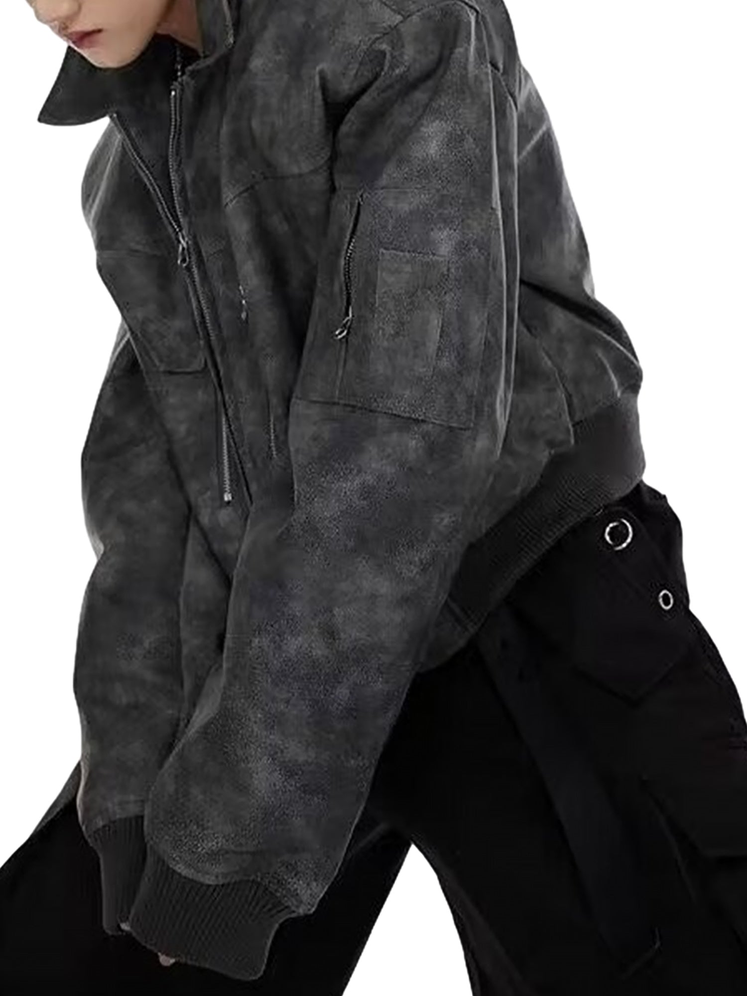 Sneakerhill Vintage Motorcycle Suede Street Rap Jacket - sneakerhillcom