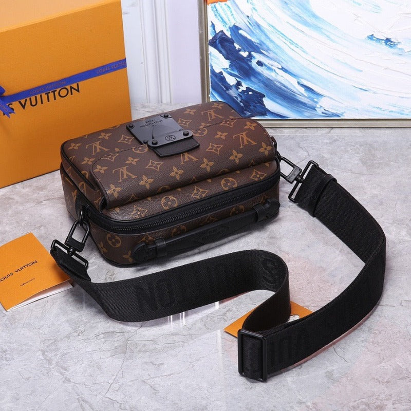 Sneakerhill - S Lock Monogram Bag Brown/Black - sneakerhillcom