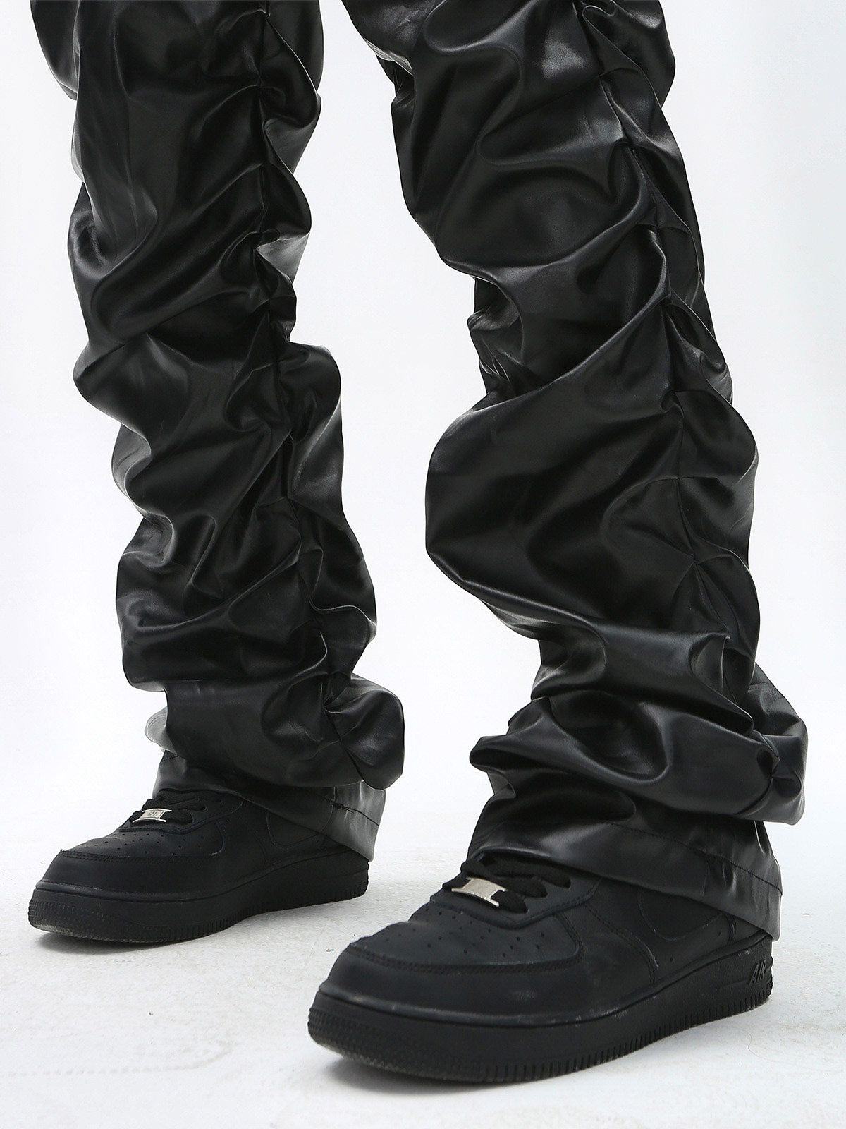 Sneakerhill Punk Style Pleated Leather Pants - 2195 SP240919W89H