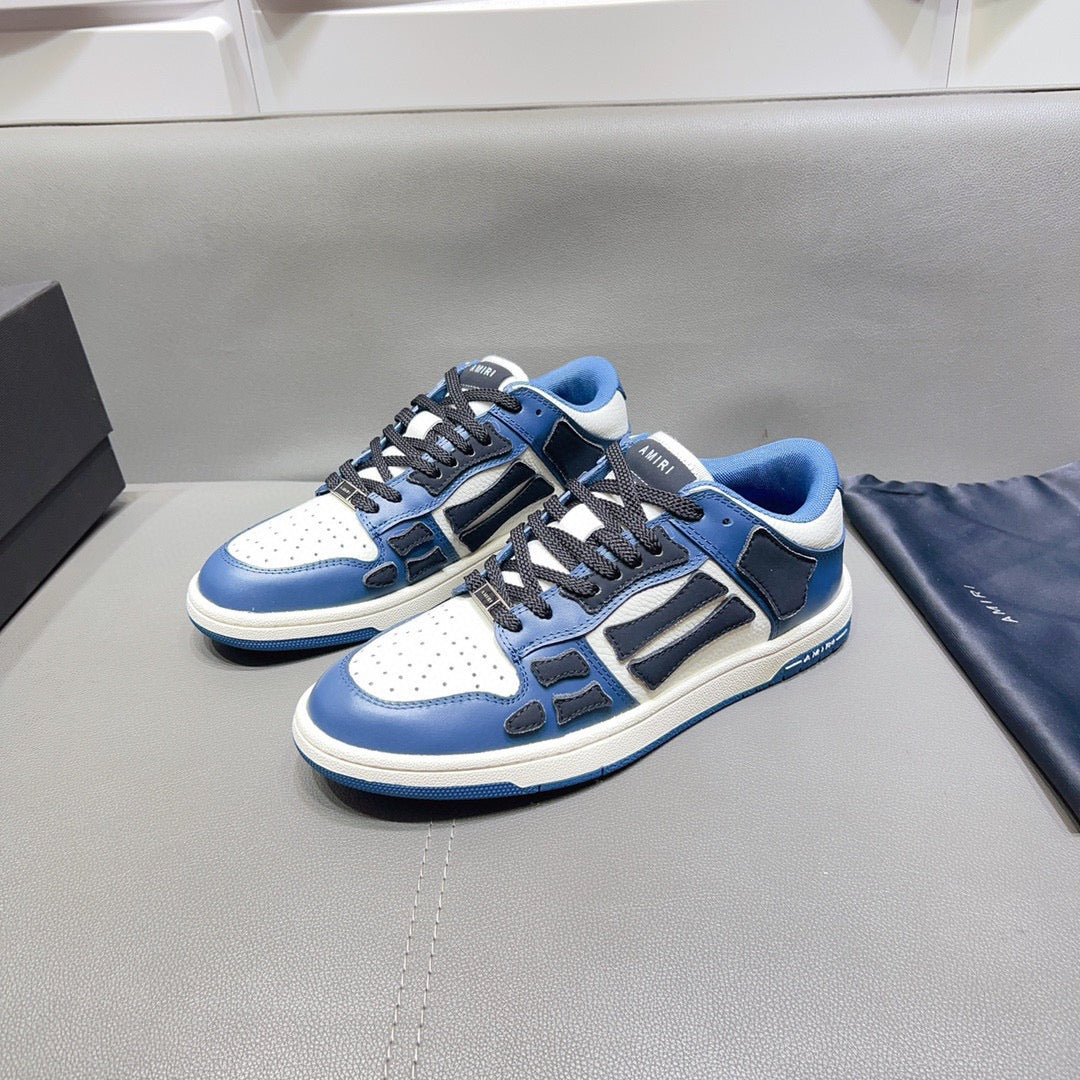 AMR Skel Top Low Blue and Dark Blue Sneakers-155 - sneakerhillcom