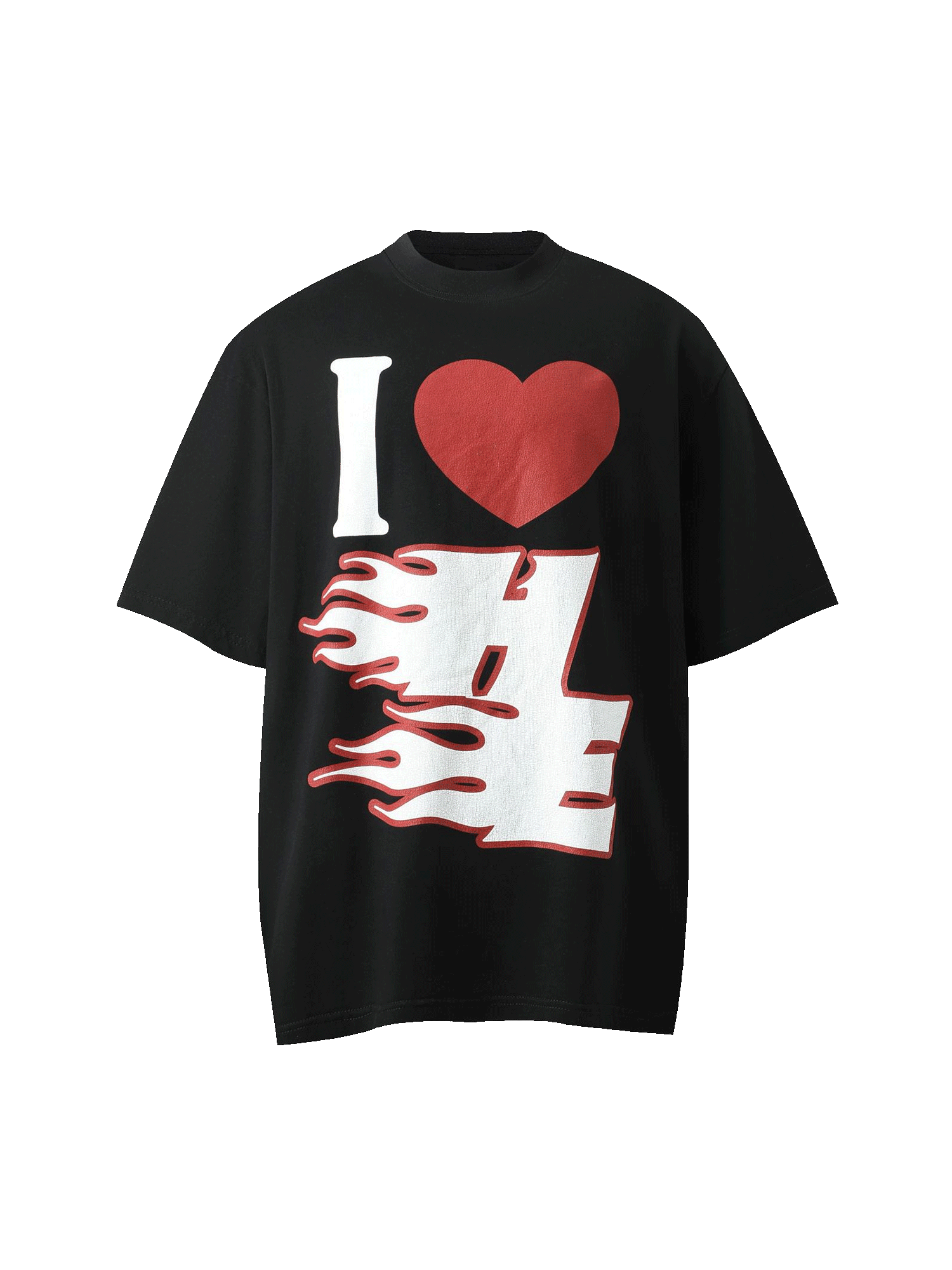 Sneakerhill Love Heart Fun Print Street Rap T-Shirt SP240704GO5G