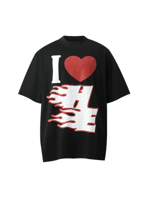 Sneakerhill Love Heart Fun Print Street Rap T-Shirt SP240704GO5G