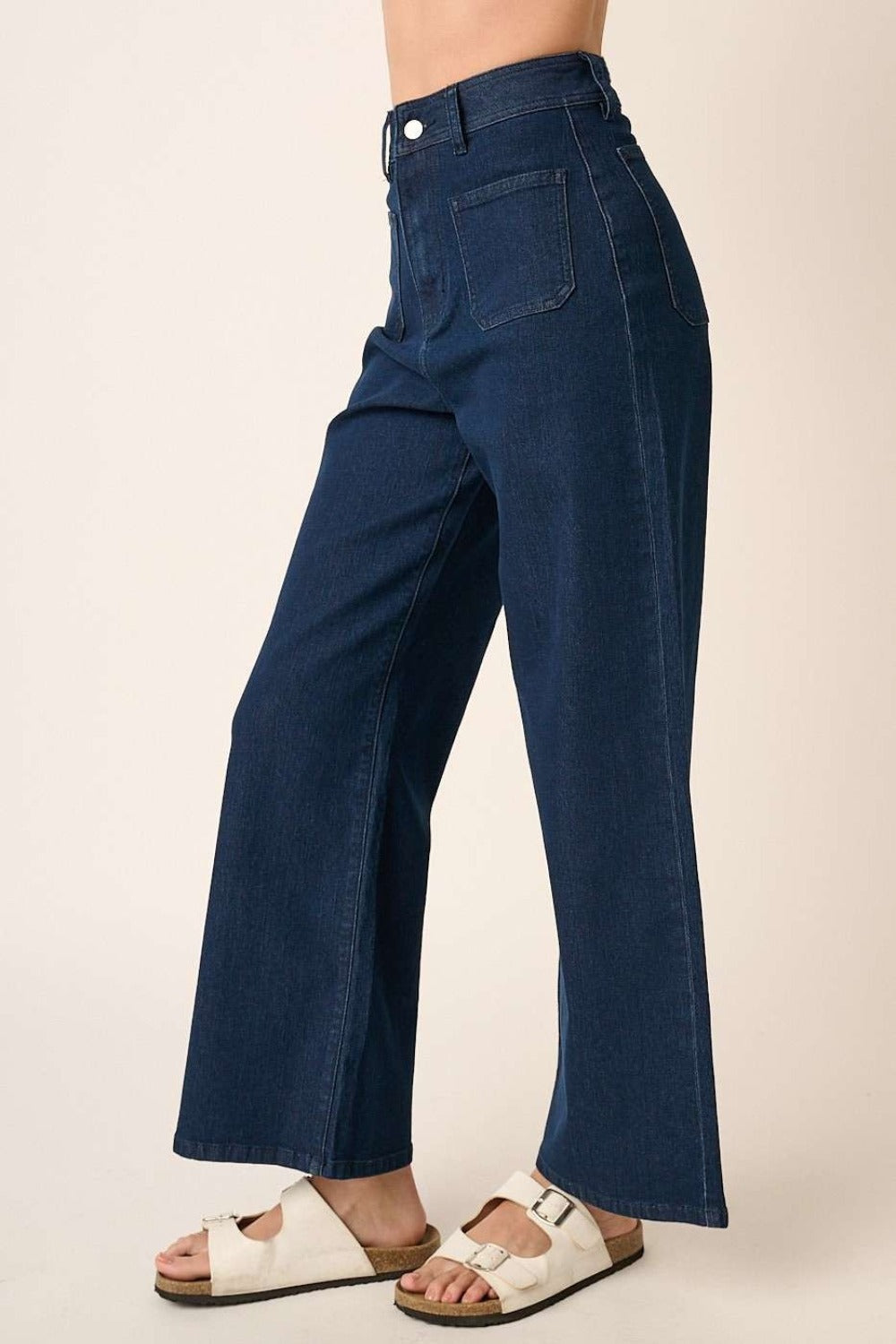 Mittoshop High Waist Wide Leg Jeans Trendsi