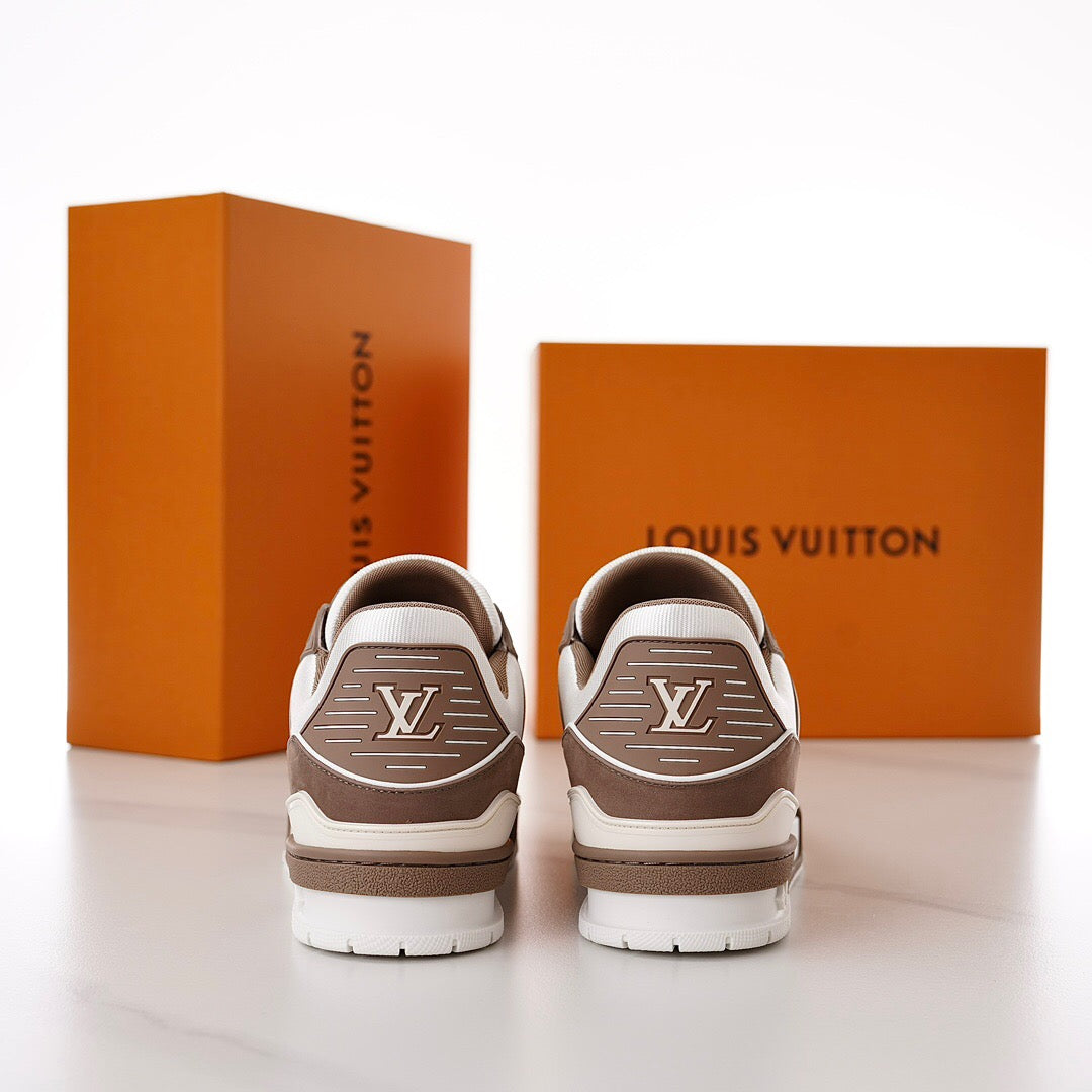 LUV Brown and White Trainer Sneakers-087 - sneakerhillcom