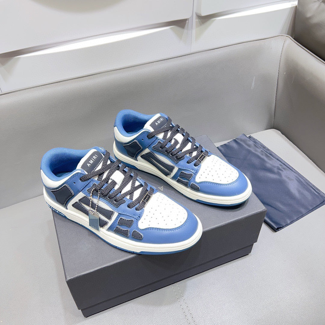 AMR Skel Top Low Blue and Dark Blue Sneakers-155 - sneakerhillcom