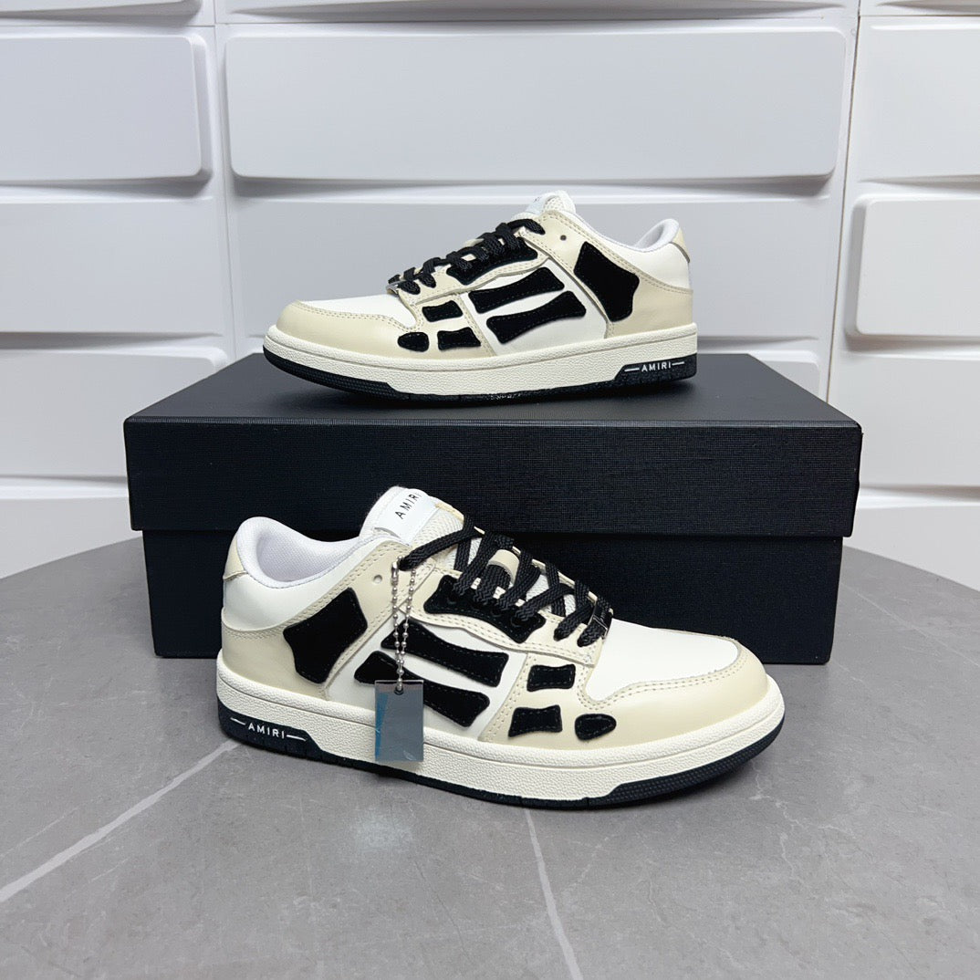 AMR Skel Top Low Black, Beige, and White Sneakers-147 - sneakerhillcom