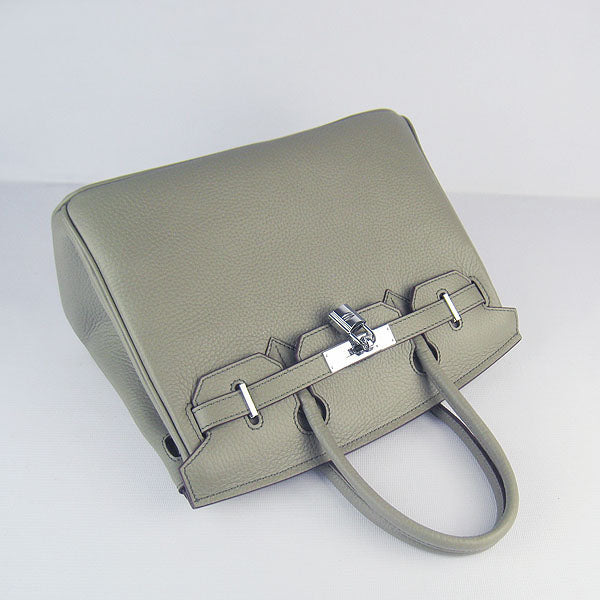 Birkin 30cm Togo Leather Handbags Dark Grey Silver - sneakerlandnet