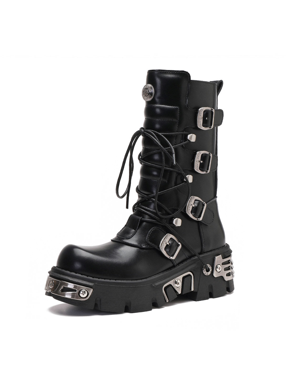 Sneakerhill Metal Punk Style Workwear Platform Boots - 2199 SP240926FU0K