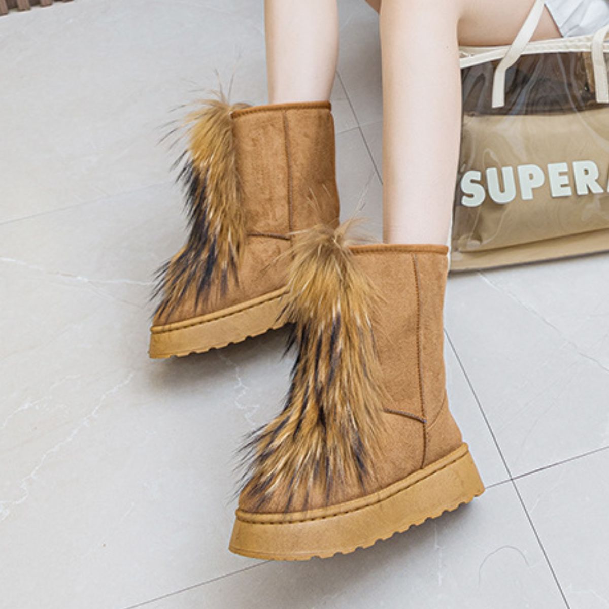 Thermal Suede Platform Boots Trendsi