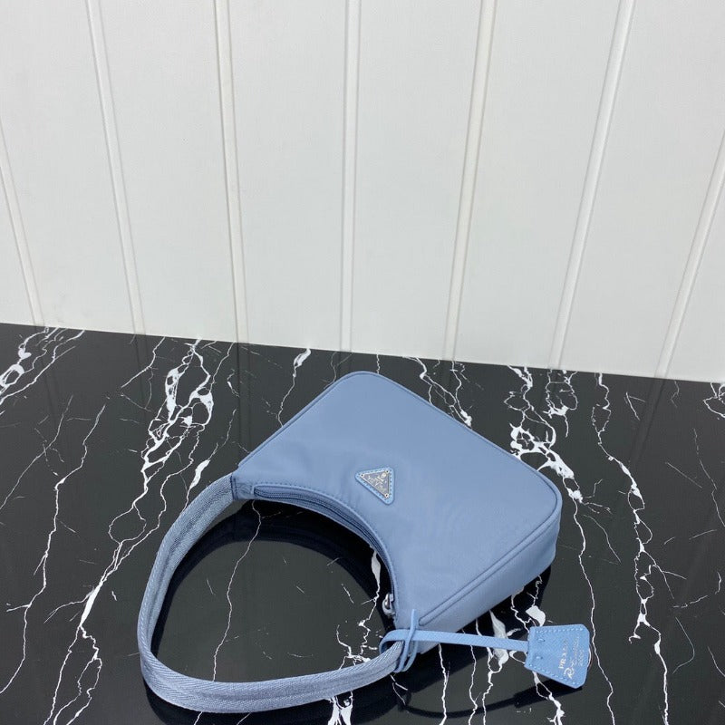 Sneakerhill - Vintage Nylon Hobo Bag Blue - sneakerhillcom