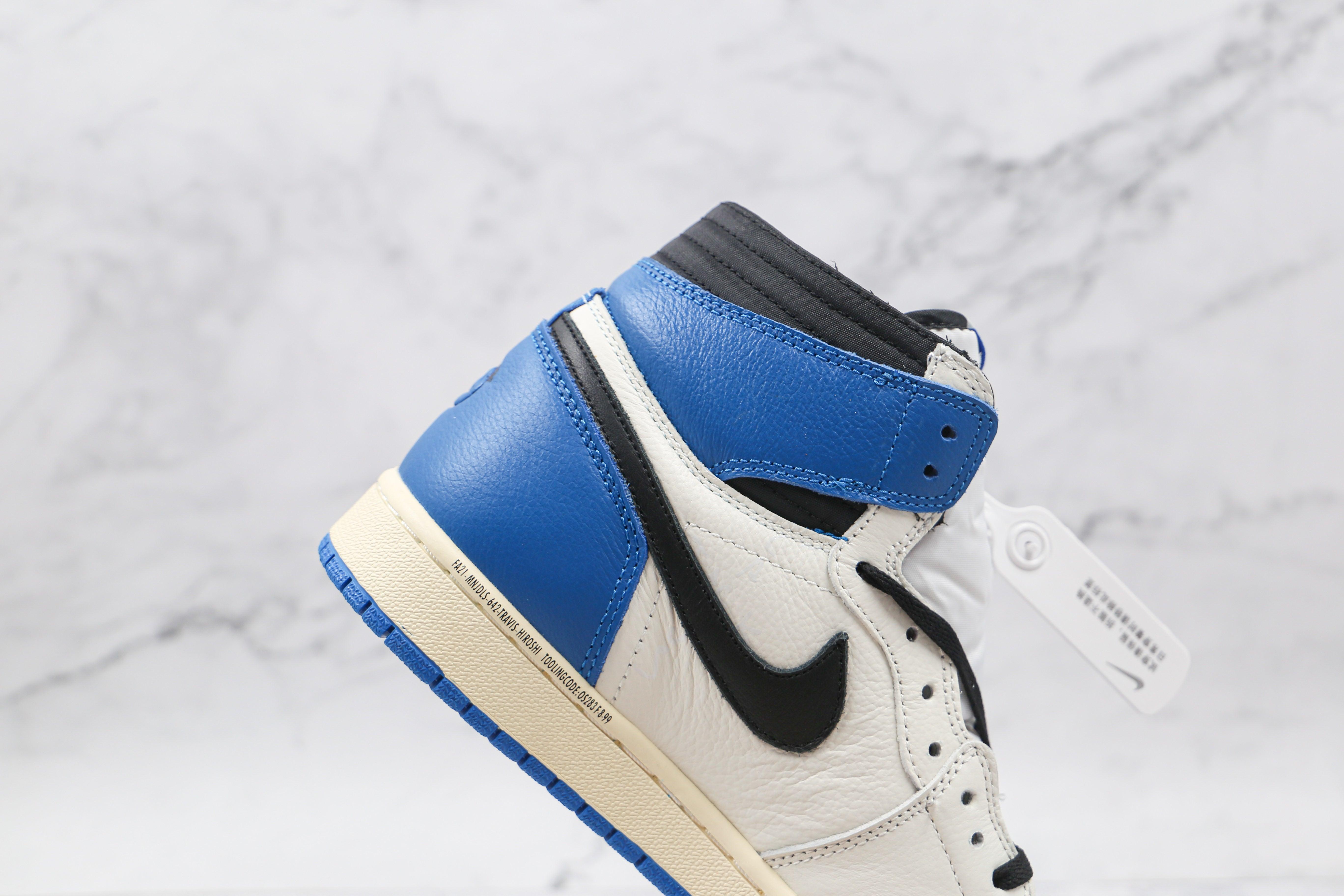 Custom Blue T-Scott x Fragment x Air Jordan 1 High Q ( Customs And Box ), Jordan 1 Sneakers Active sneakeronline