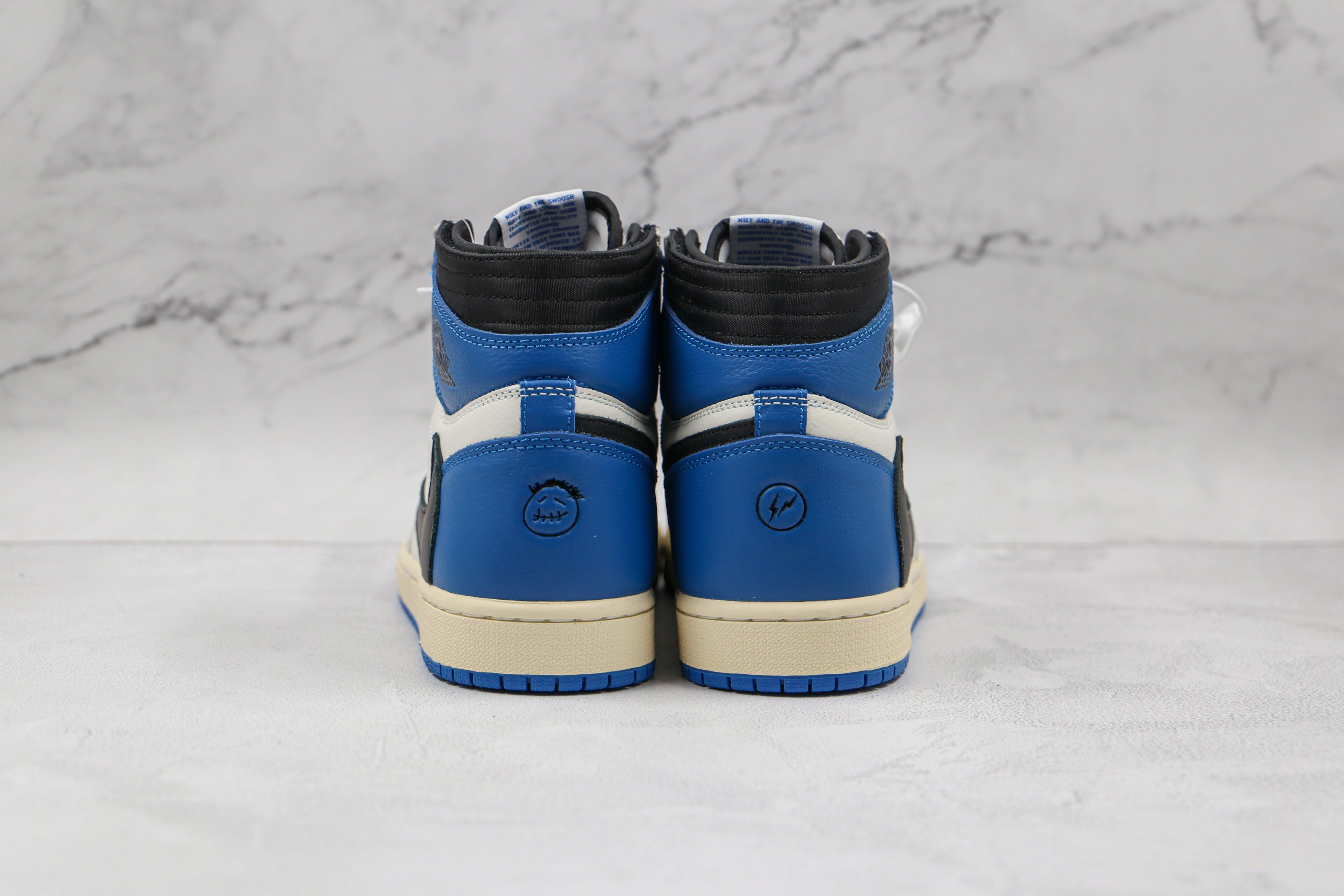 Custom Blue T-Scott x Fragment x Air Jordan 1 High Q ( Customs And Box ), Jordan 1 Sneakers Active sneakeronline