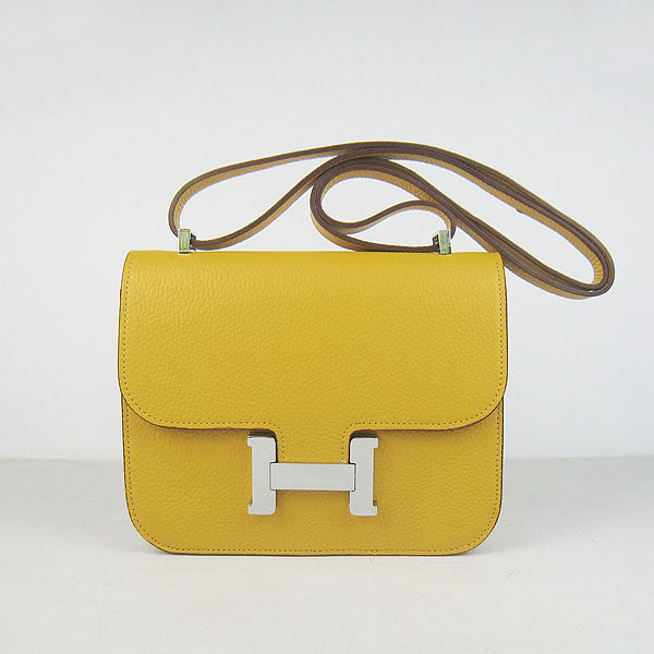 Constance Cowskin Leather Bag H017 yellow silver Kilta bags