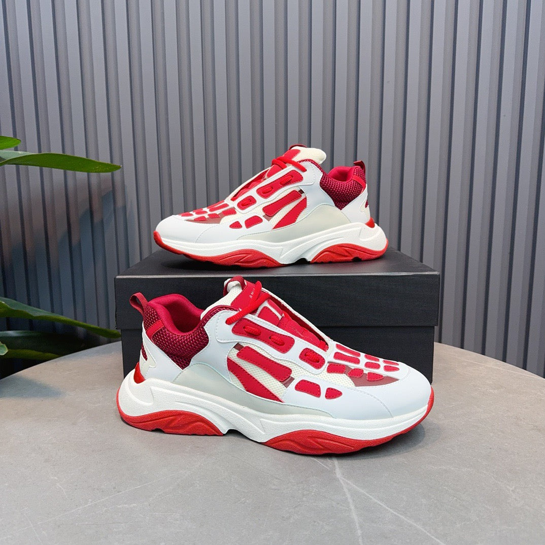 AMR Red and White Bone Runner Sneakers-050 - sneakerhillcom