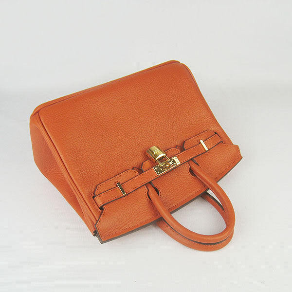 Birkin 25cm Handbag 6068 orange golden Kilta bags