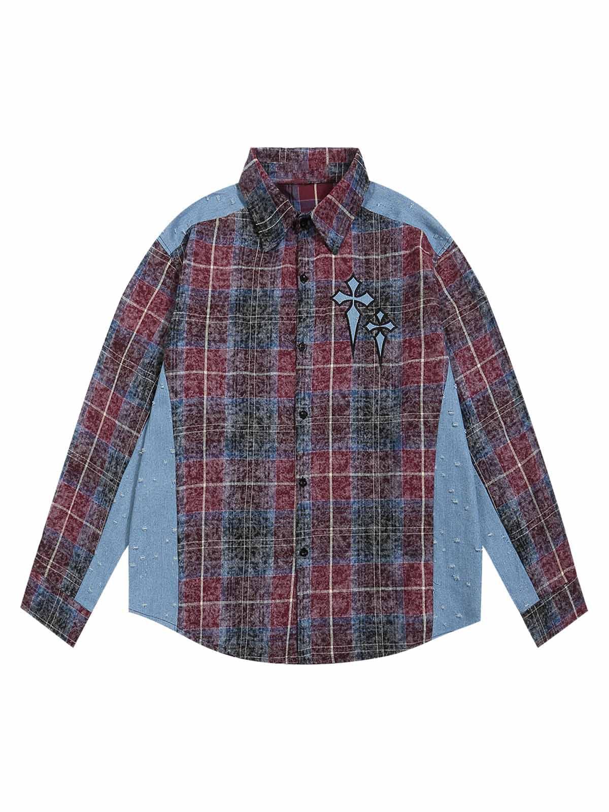 Sneakerhill High Street Ripped Patchwork Shirt SP240905SMSJ