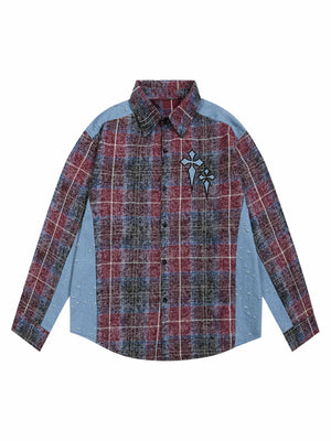 Sneakerhill High Street Ripped Patchwork Shirt SP240905SMSJ