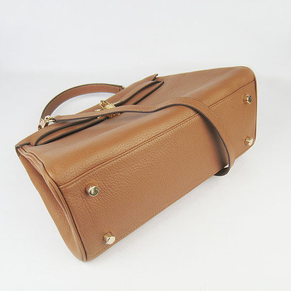 HMS Kelly 32cm Togo Leather 6108 Light Coffee Golden Kilta bags