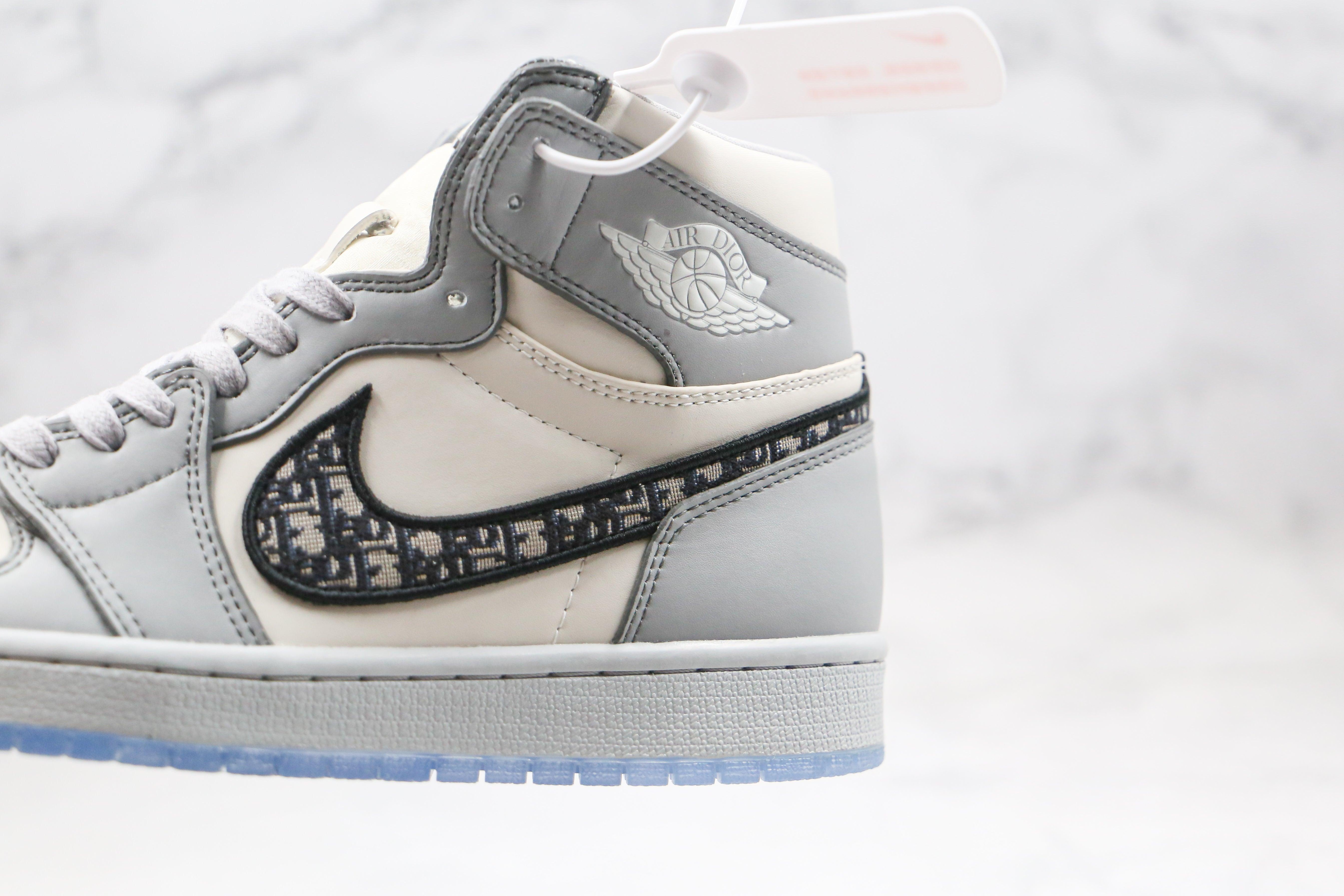 Custom Dior x Air Jordan 1 High OG "Grey"AJ1 High Q luxurysteps