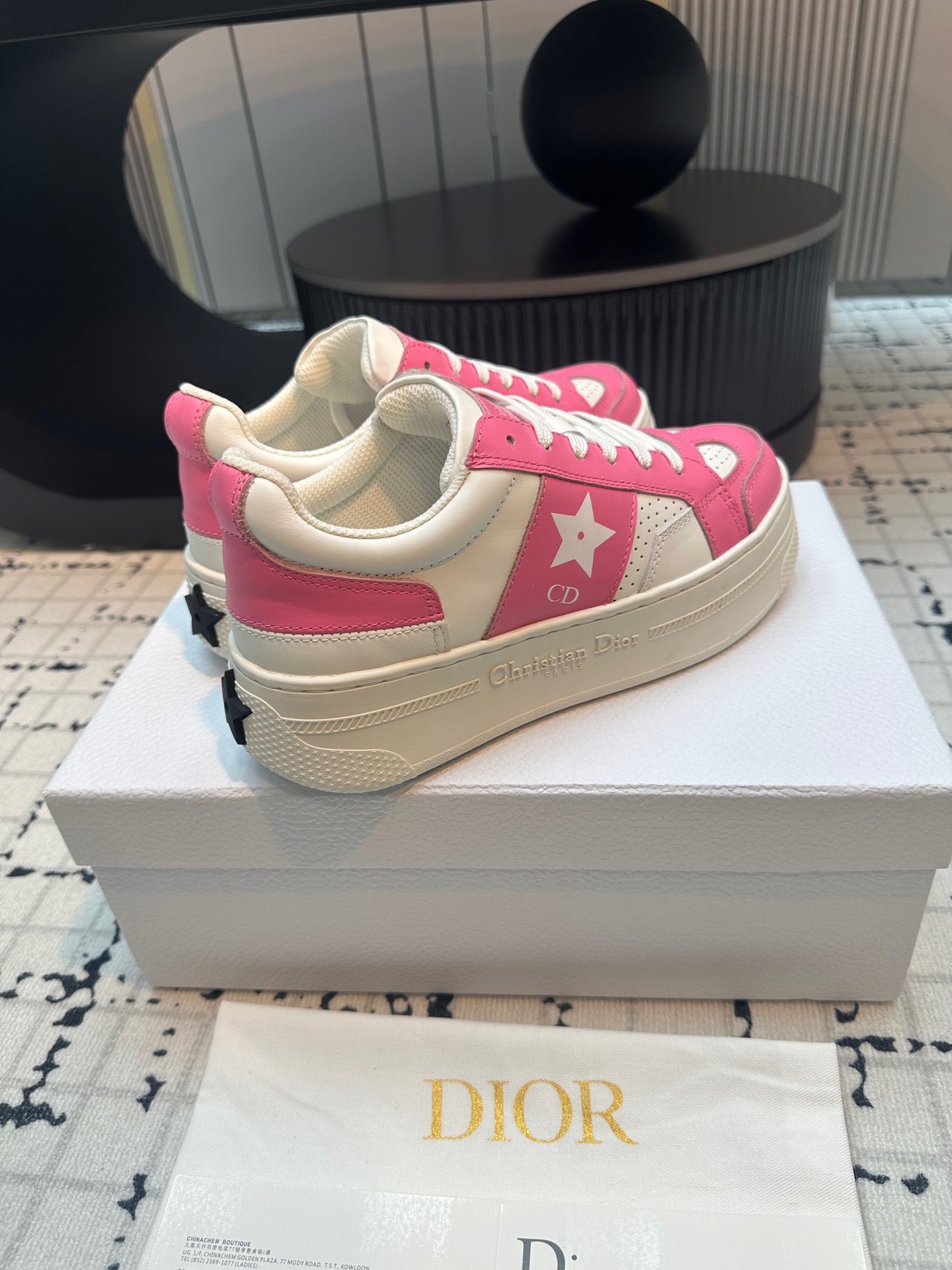 DOR Star Platform Sneaker Pink Calfskin and Suede-162 - sneakerhillcom