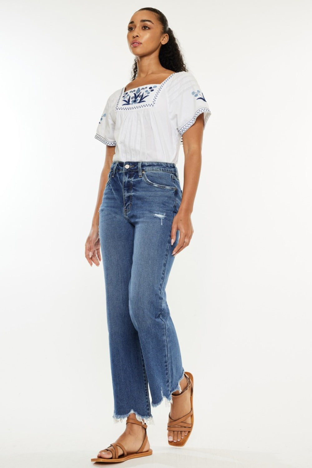 Kancan Full Size High Rise Slim Wide Leg Jeans Trendsi