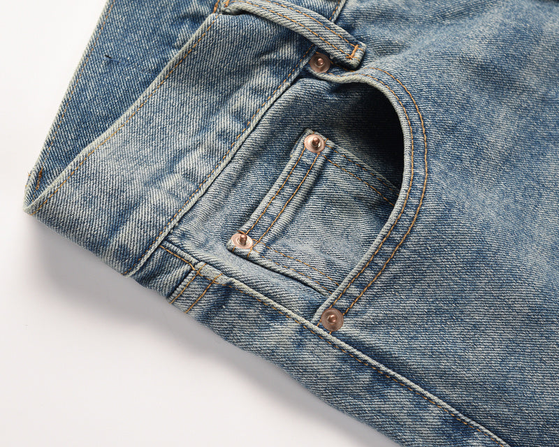 Sneakerhill Basic | Slit Denim - Washed Indigo - sneakerhillcom