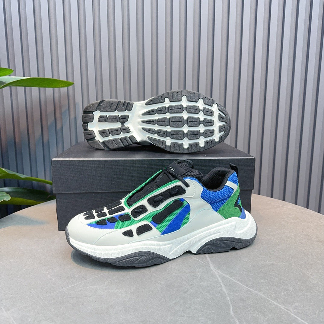 AMR Green and White Bone Runner Sneakers -059 - sneakerhillcom