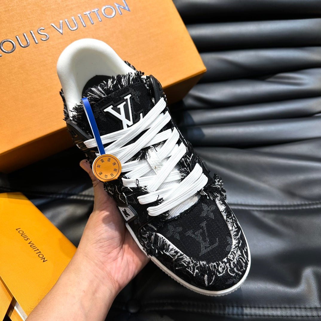 LUV Trainer Black Denim Sneakers -069 - sneakerhillcom