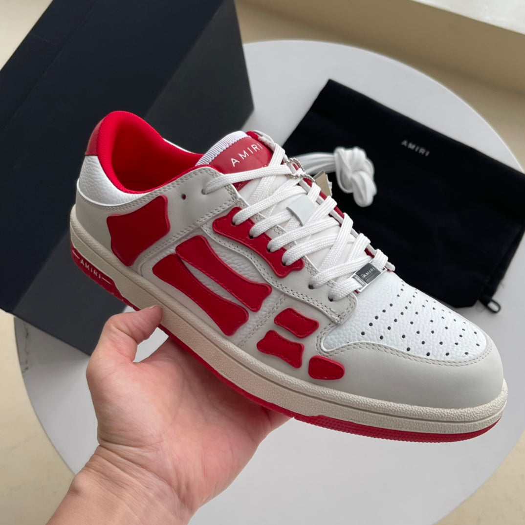 AMR Skel Top Low Red and White Sneakers-193 - sneakerhillcom