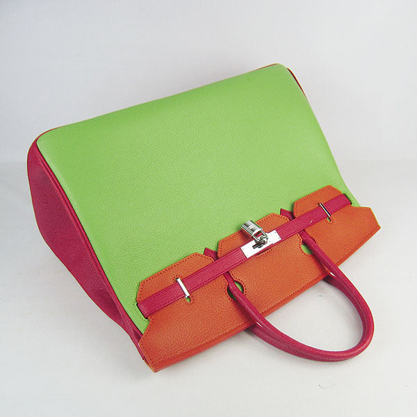 Birkin 35cm Togo Leather Handbags 6099 Red/Orange/Green S Kilta bags