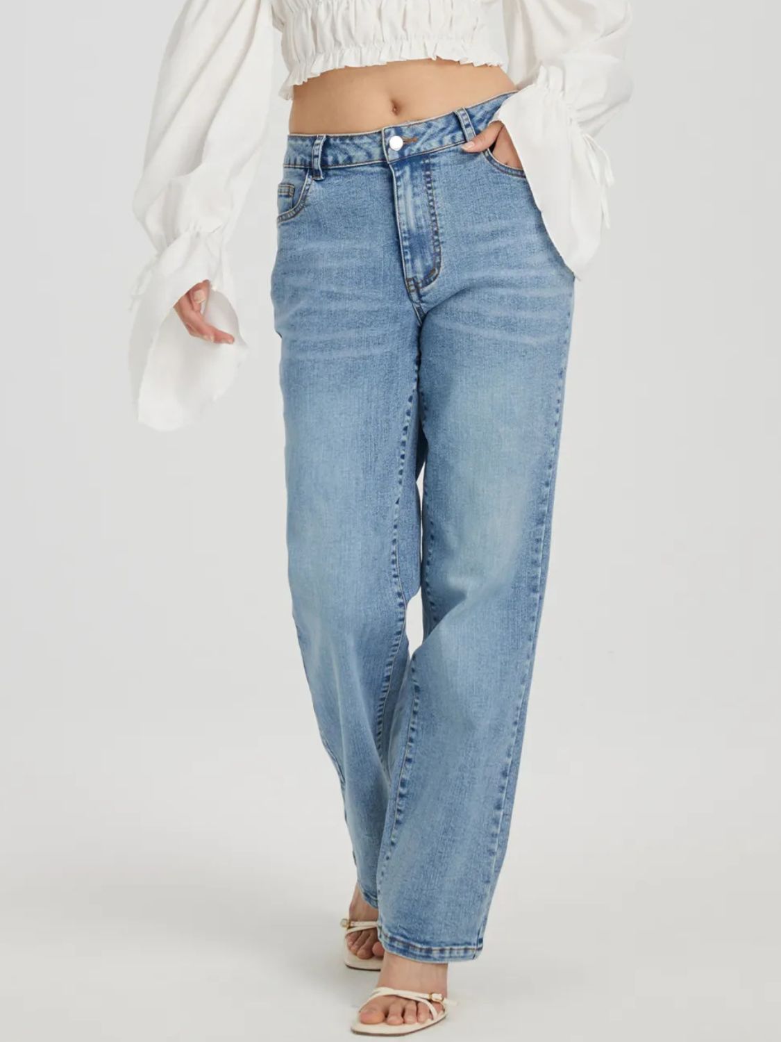 Straight Jeans with Pockets Trendsi