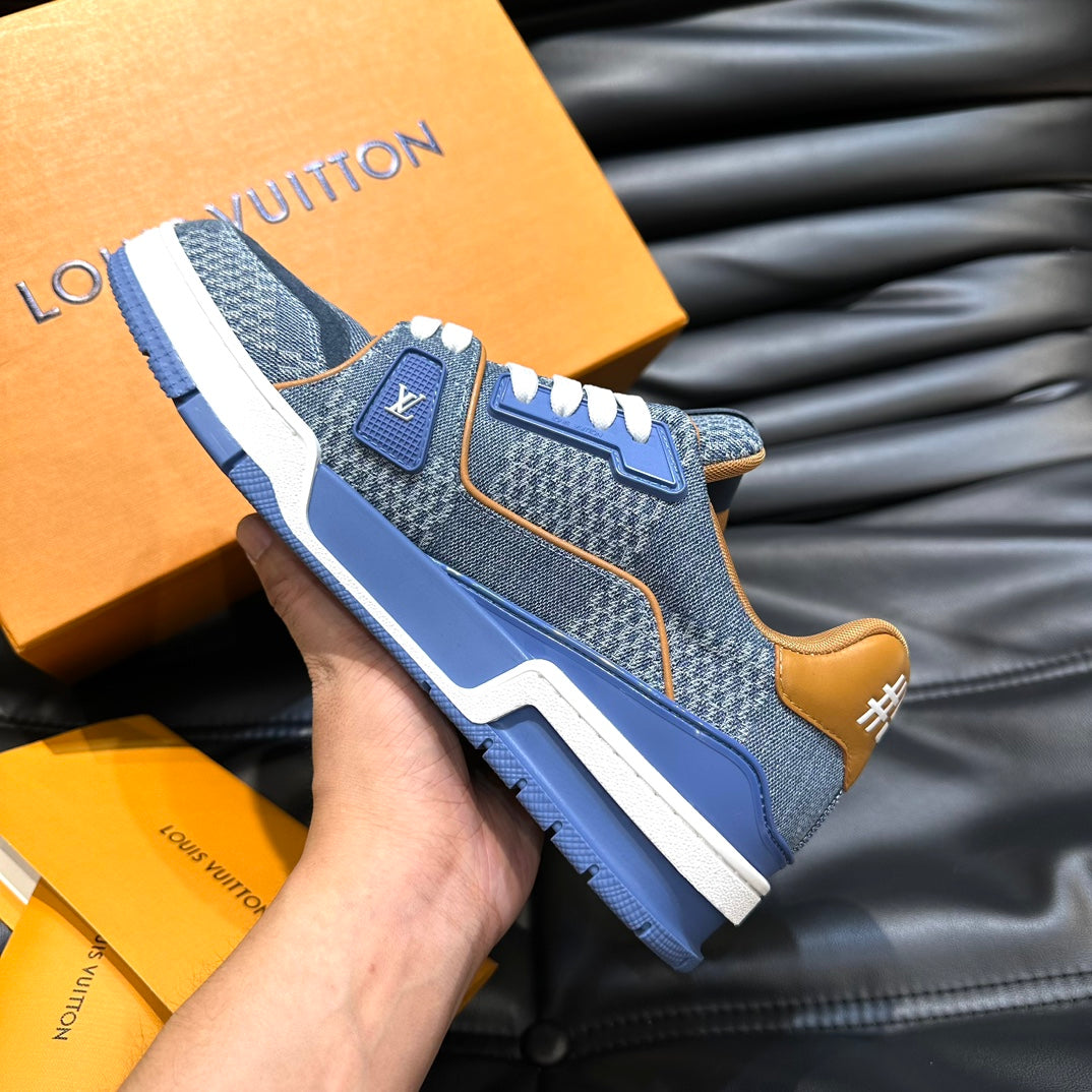 LUV Trainer Blue and Grey Denim Sneakers -071 - sneakerhillcom