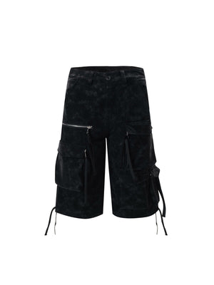 Sneakerhill Punk Street Multi-pocket Workwear Jorts SP240718K5R7