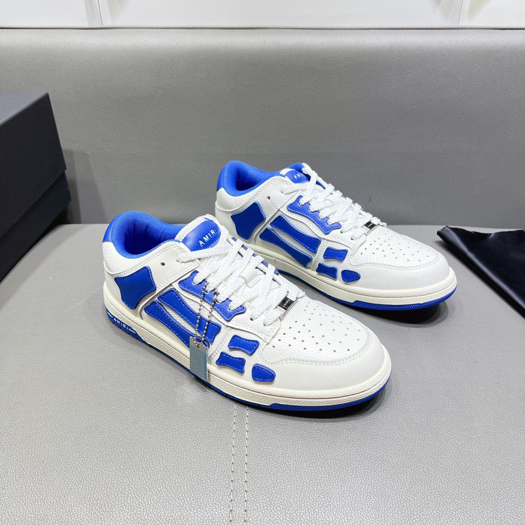 AMR Skel Top Low Blue and White Sneakers-156 - sneakerhillcom