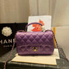 Sneakerhill - Flap Bag with top Handle Purple