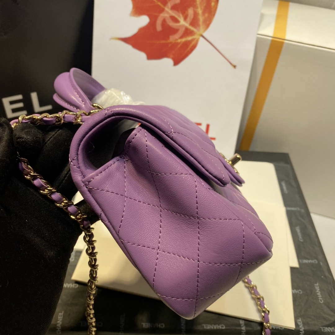 Sneakerhill - Flap Bag with top Handle Purple