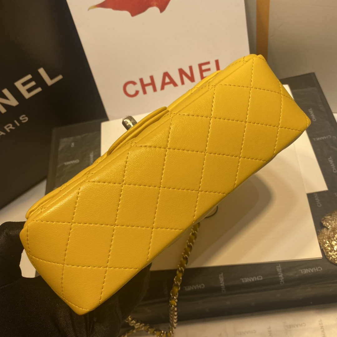 Sneakerhill - Flap Bag with top Handle Yellow