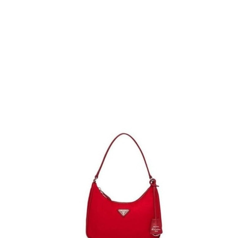 Sneakerhill - Vintage Nylon Hobo Bag Red - sneakerhillcom