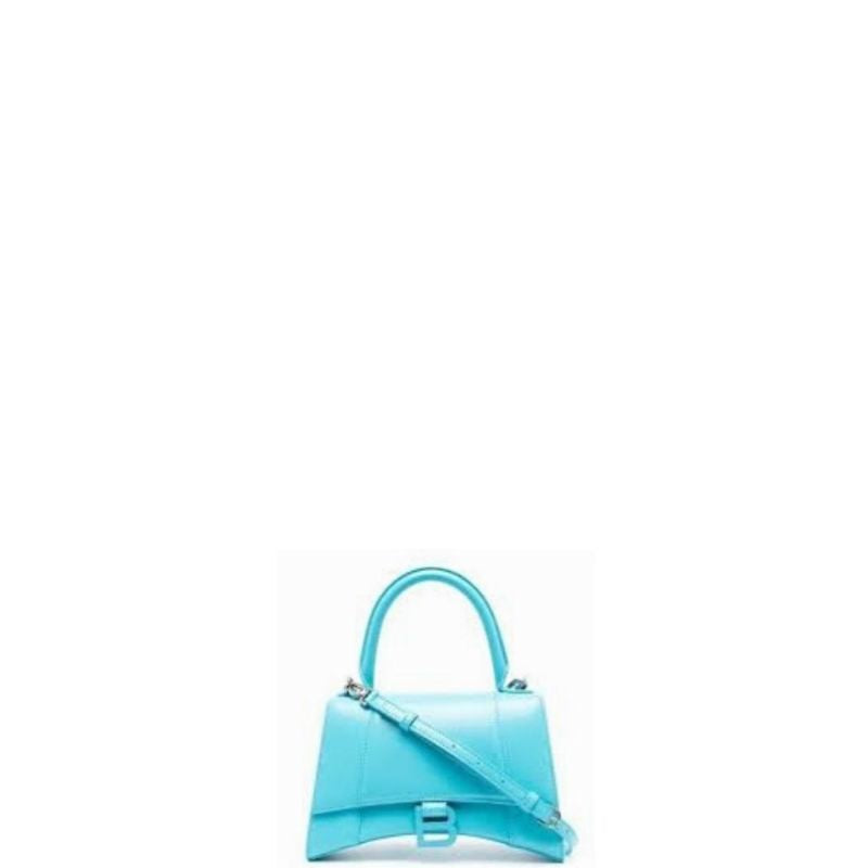 Sneakerhill - Hourglass Small Mock-croc Top-handle Bag Blue - sneakerhillcom