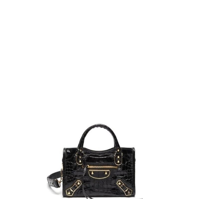 Sneakerhill - Mini City Crocodile Handbag Black - sneakerhillcom