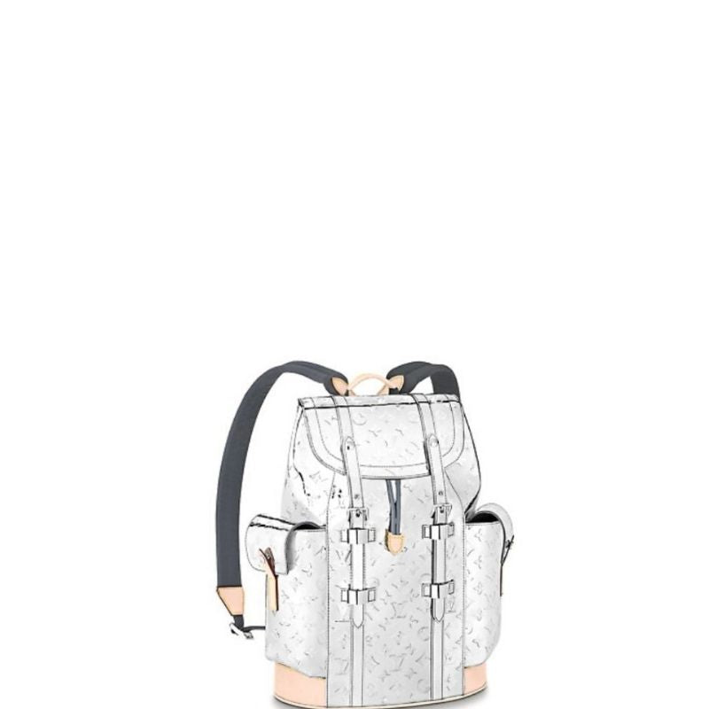 Sneakerhill - Silver Mirror Monogram Backpack - sneakerhillcom