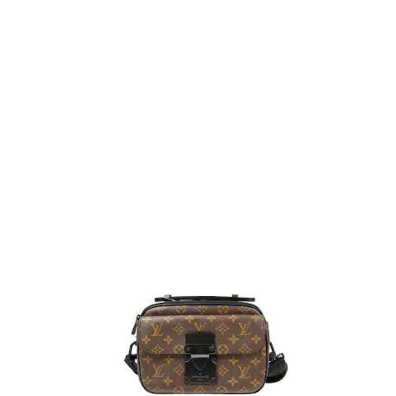 Sneakerhill - S Lock Monogram Bag Brown/Black - sneakerhillcom