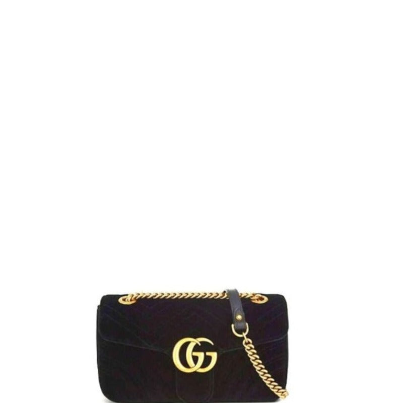 Sneakerhill - Marmont Shoulder Bag Black Velvet - sneakerhillcom