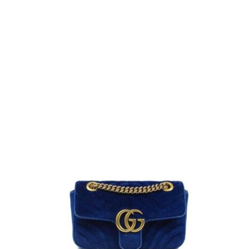 Sneakerhill - Marmont Shoulder Bag Blue Velvet - sneakerhillcom