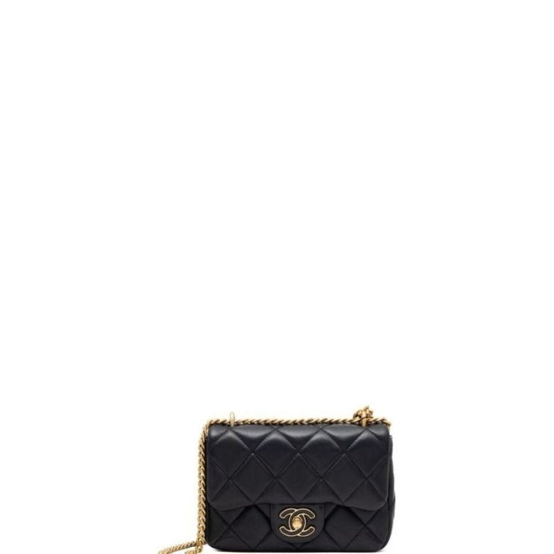 Sneakerhill - Lambskin Mini Flap Bag Black - sneakerhillcom